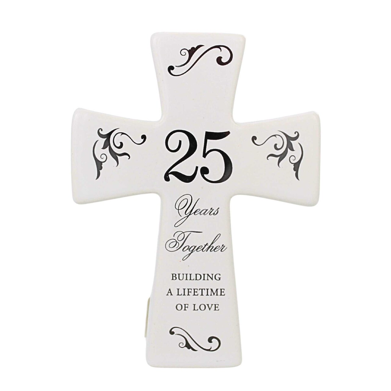Roman 4.25 In 25Th Anniversary Tabletop Cross Keepsake Figurine , Lightweight Everyday Decor Anniversary Cross